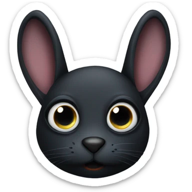Black rabbit with eye patch sticker