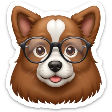 Dog with glasses sticker
