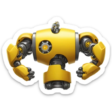 Yellow mechanical cyborg bicep that’s flexing sticker