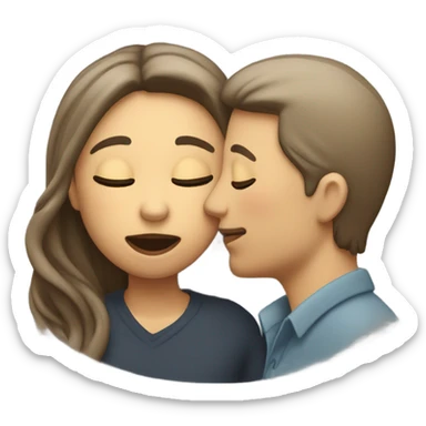 Kissing cheek sticker