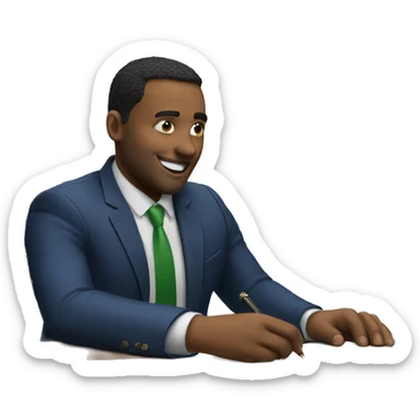 Signing a deal sticker