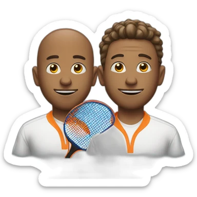 Two guys in shirts with table tennis sticker