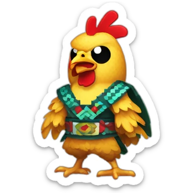 pixel Guatemalan ninja chicken sticker