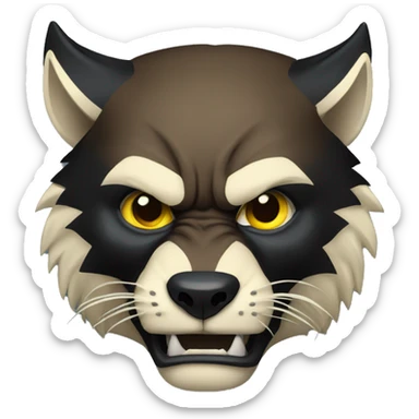fierce wolverine animal head sticker