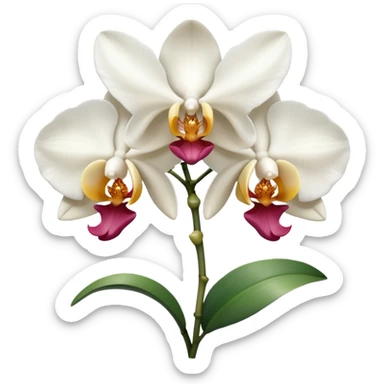 White colour orchid emoji sticker