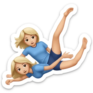 Girl kicking feet up lying down sticker