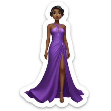 Purple gem inspired gown dress sticker