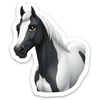 Black and white Arabian horse  sticker