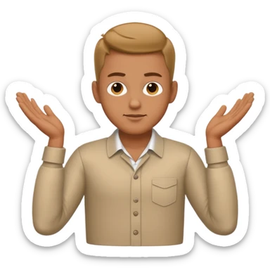 cool men person shrug pose sticker