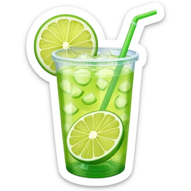 green lemonade in a plastic cup sticker