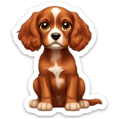 Ruby Cavalier puppy sticker