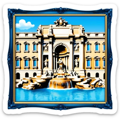 trevi fountain view from up above sticker