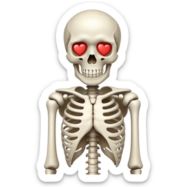 Skeleton with heart eyes sticker