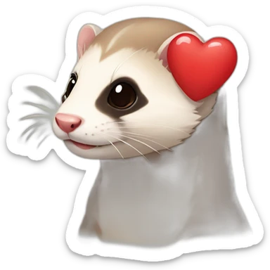 ferret with a heart sticker