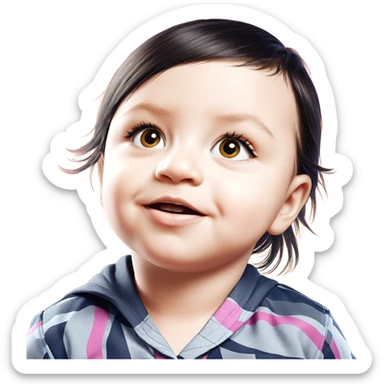 realistic portrait of girl sticker