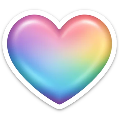 Pastel Rainbow heart sticker