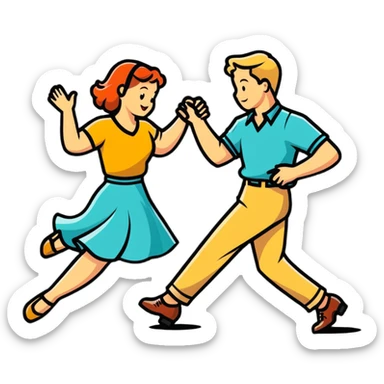 Swing dance couple sticker