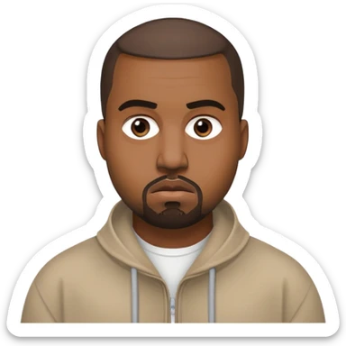 face inspired by Kanye West, neutral expression sticker