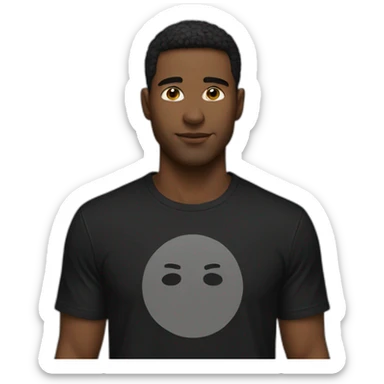 Black tshirt men sticker