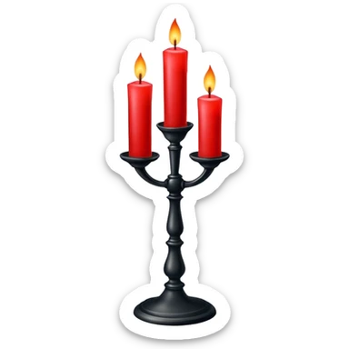 Sanguine-Red candle on a black stand sticker