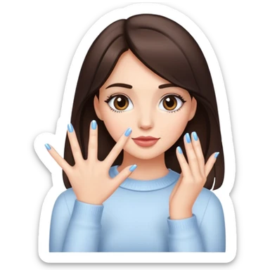 Manicura chica cute morocha sticker