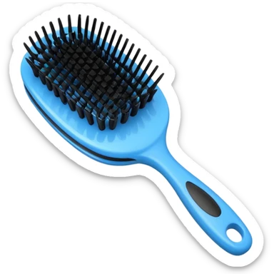blue hairbrush with bristles sticker