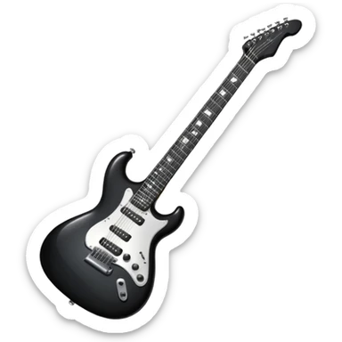 a very sparkly black electric guitar sticker