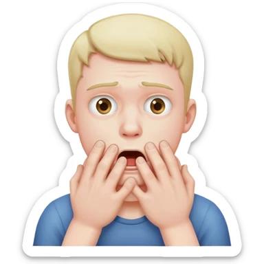 Guy choking himself with hands sticker