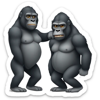 gorilla with torso of mouse sticker