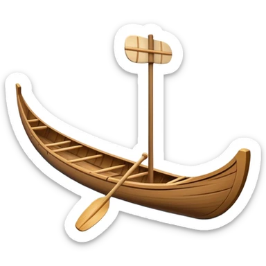 A classic outrigger canoe with a paddle, representing travel and adventure. sticker