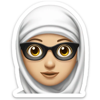 White girl in sunglasses and headscarf sticker