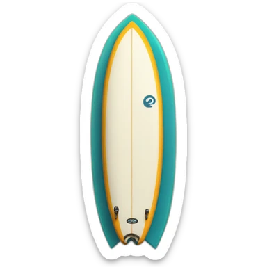 Surfboard with rocket sticker