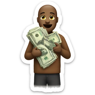 Money and hug sticker