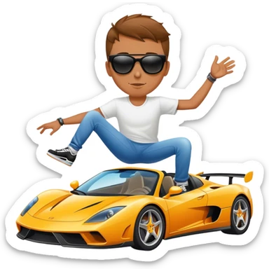 Skater on supercar sticker