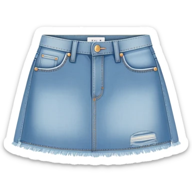 super realistic light denim mini skirt sticker