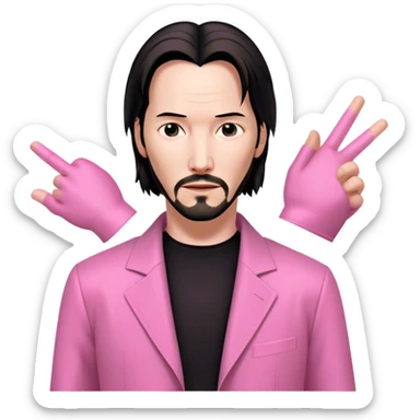 Keanu Reeves Neo Matrix pink sticker