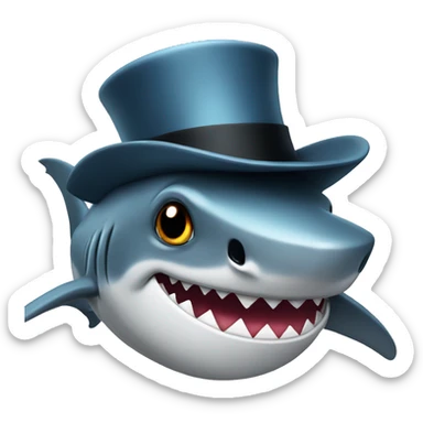 Shark with a top hat sticker