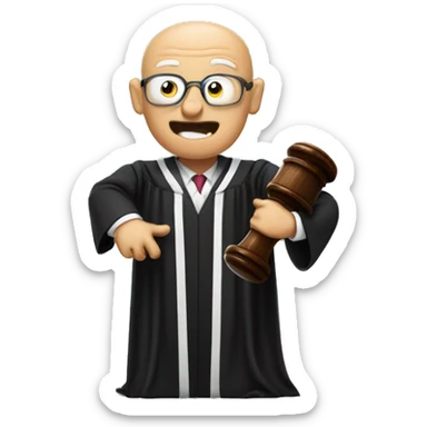 surprised judge with gavel sticker