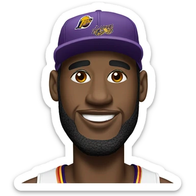 Lebron James wearing a cap sticker
