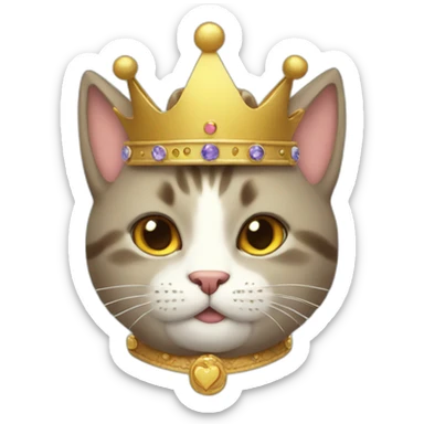 Cat with crown sticker