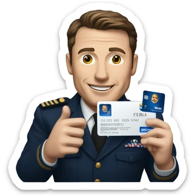 Eli musk holding a navy federal card sticker