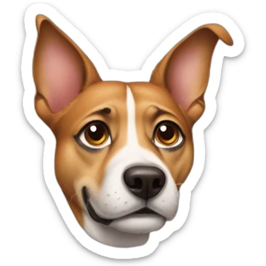 a dog with the face of robert downey jr sticker