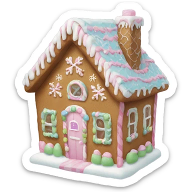 Pastel gingerbread house sticker