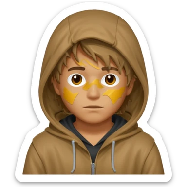 Moreno greñudo con capucha cuba la cara sticker
