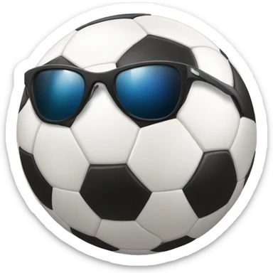 A soccer ball smiling wearing sunglasses sticker