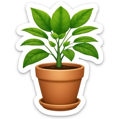 plant in pot sticker
