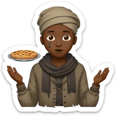 black person begging for food sticker