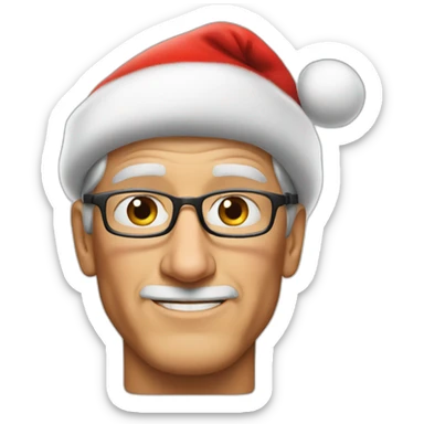 Tim Cook wearing a Santa hat sticker