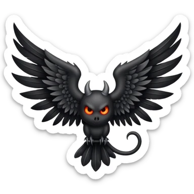 black and white wing devil sticker