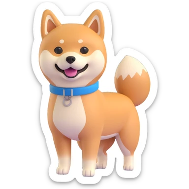 shiba inu standing happy sticker